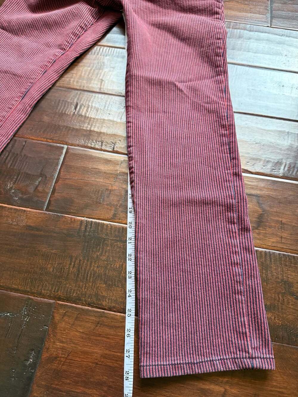 Lauren Ralph Lauren Modern Straight Red and Navy Striped Jeans Size 6 - Picture 7 of 8